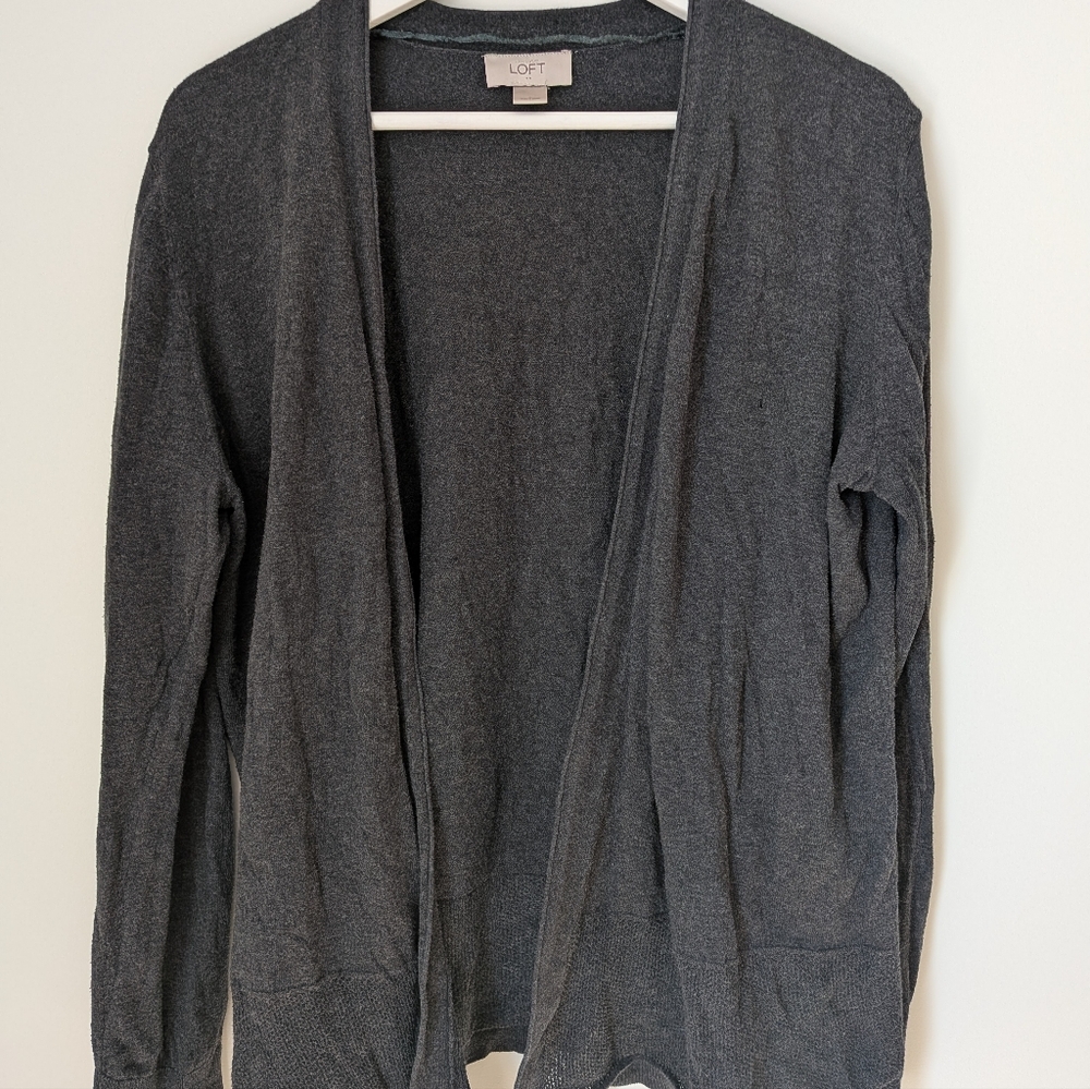 Loft Lightweight Cotton Cardigan- Size L Quiet Luxury Capsule Wardrobe Layering